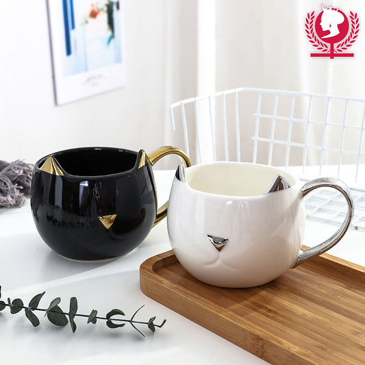 Black and white cat ceramic cup couple water cup