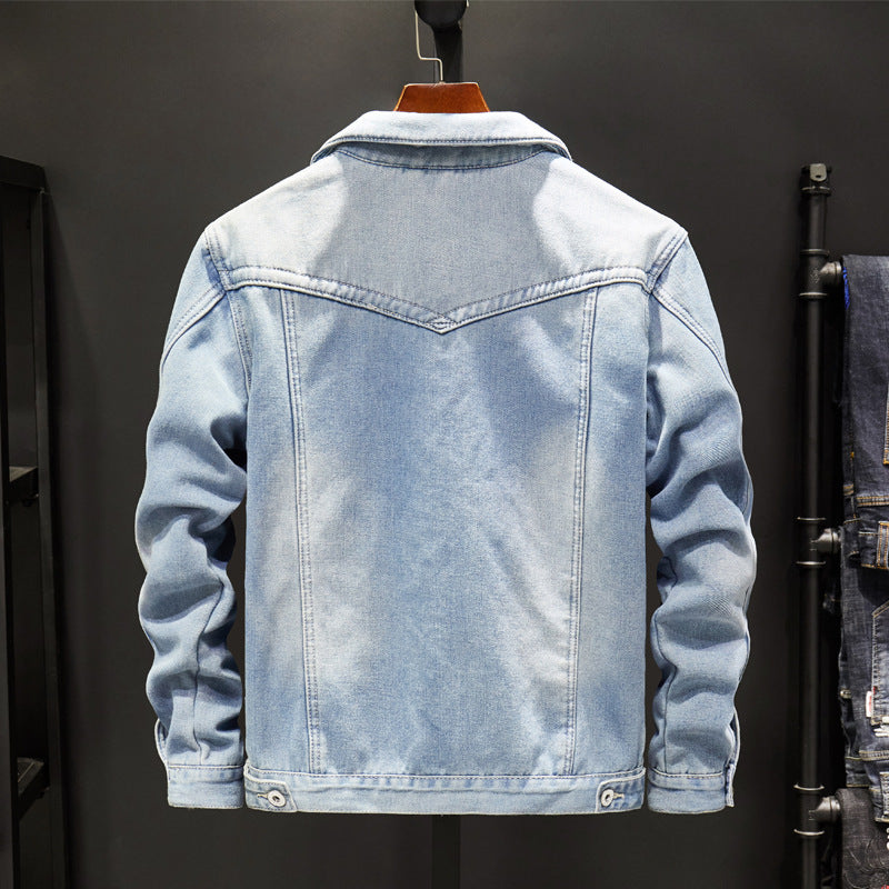 Denim Jacket Men Korean Gown Trend Denim Jacket Men's Top Clothes Casual Jacket