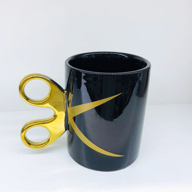 Personalized Scissor Handle Ceramic Mug Creative Scissor Handle Mug Coffee Cup Water Cup