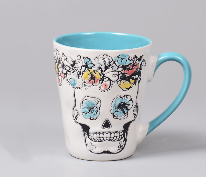 Skull Cup Creative Ceramic Mug Personality Couple Cup Large Capacity Drinking Cup Home Coffee Cup Tea Cup