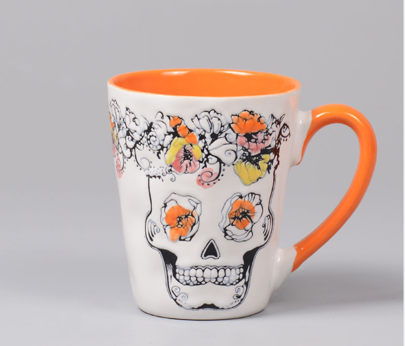 Skull Cup Creative Ceramic Mug Personality Couple Cup Large Capacity Drinking Cup Home Coffee Cup Tea Cup