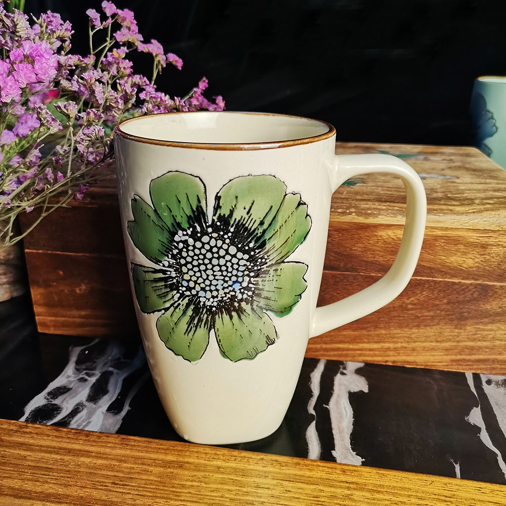 Double Sided Hand Painted Ceramic Mug