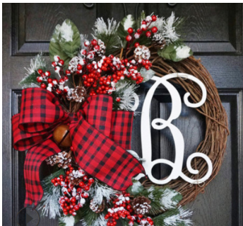 Christmas letter wreath