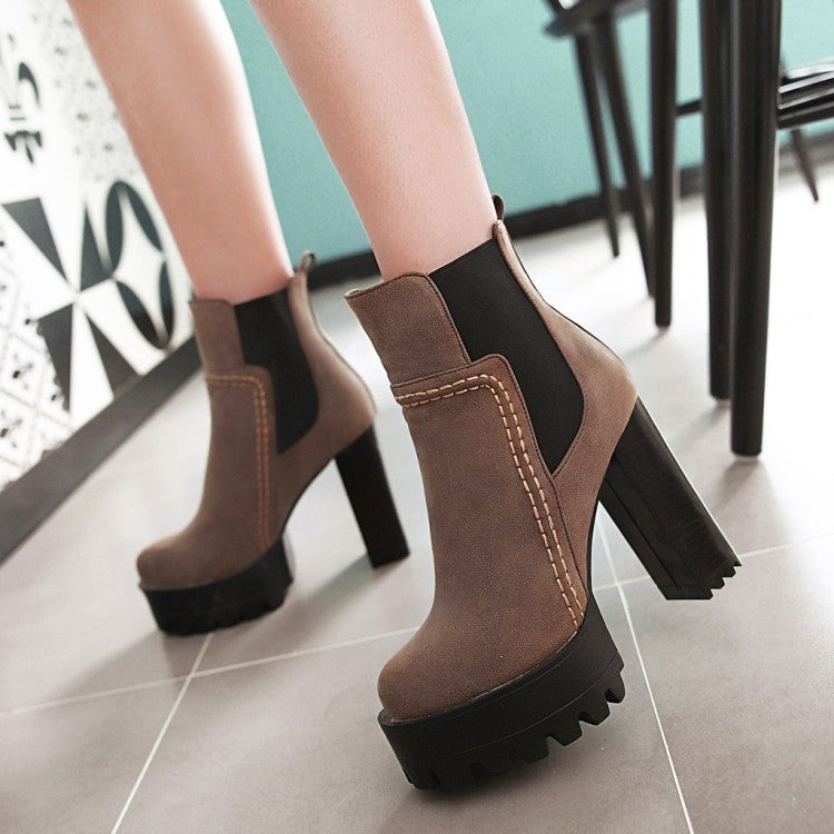 Mid boots high heel platform Martin boots