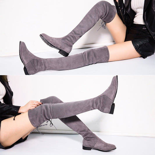 Flat flat elastic boots boots