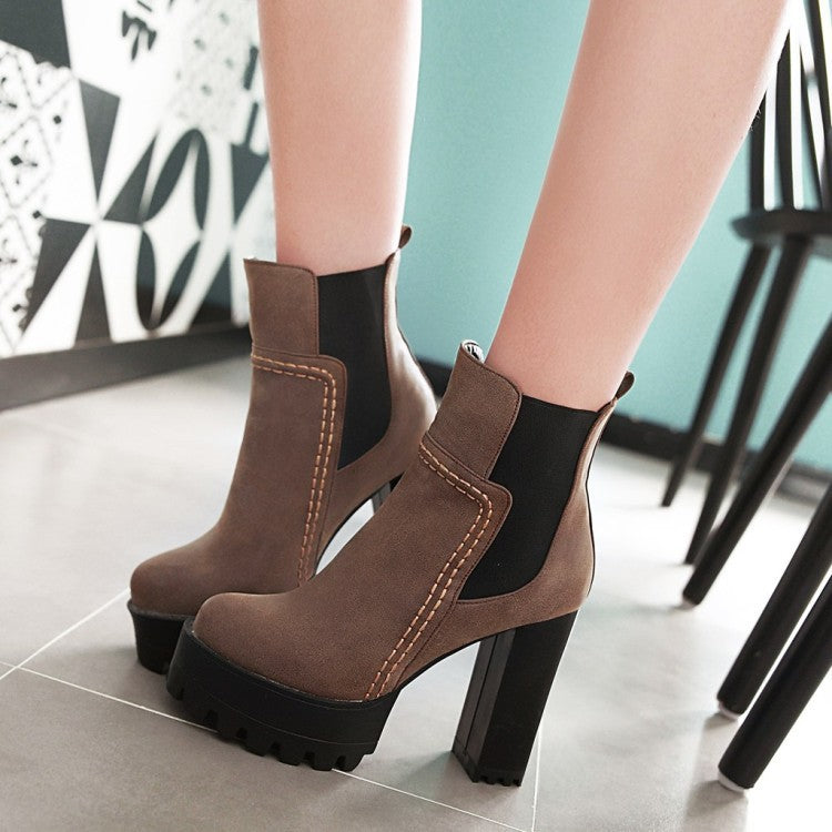 Mid boots high heel platform Martin boots