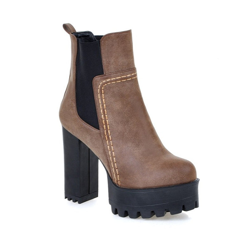 Mid boots high heel platform Martin boots