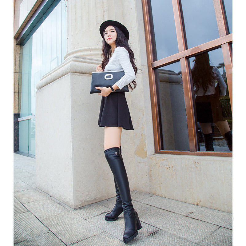 Women's boots high-heeled stovepipe boots