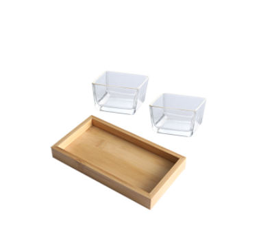 Bamboo And Wood Snack Tray Divided Snack Dried Fruit Tray