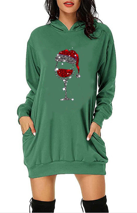 Red Wine Glass Bag Hip Pocket Hoodie