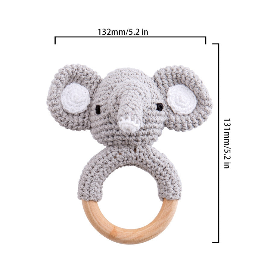 Baby Rattle Hand Woven Cartoon Animal Bracelet Newborn Soothing Doll