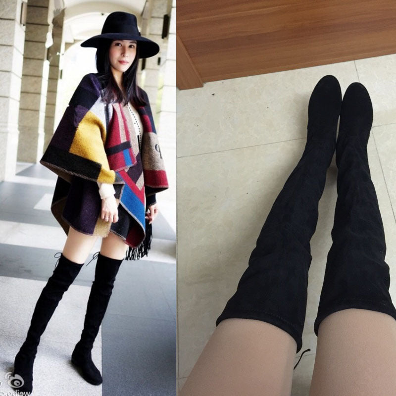 Flat flat elastic boots boots