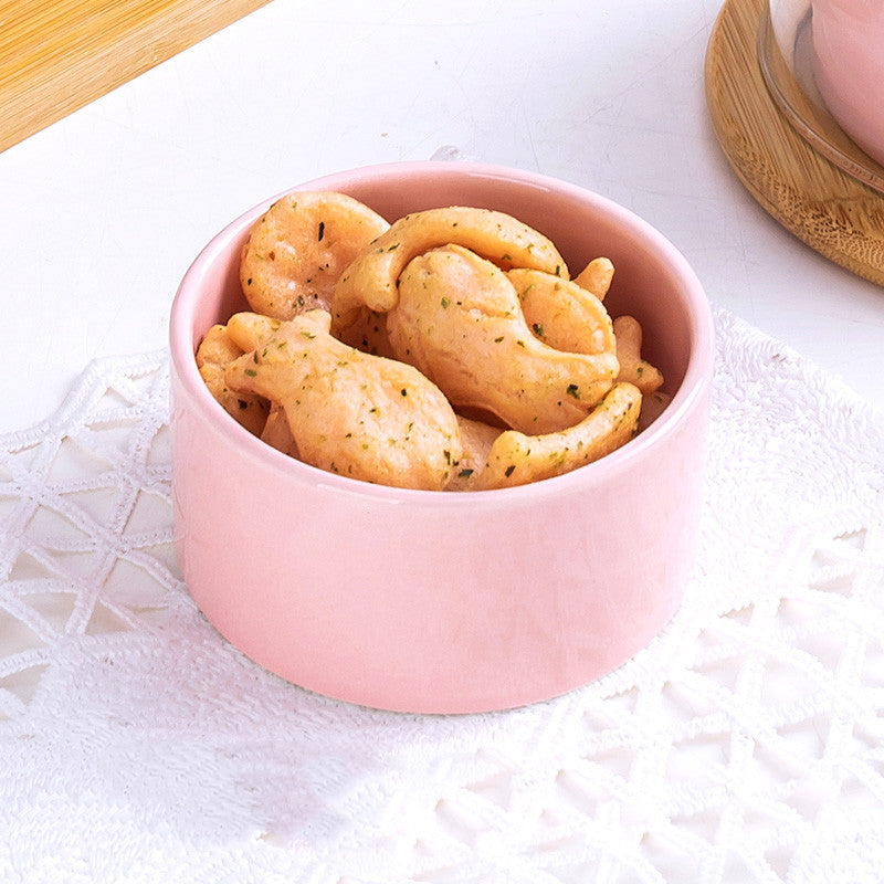 Glass dessert bowl snack cup with lid