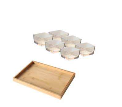 Bamboo And Wood Snack Tray Divided Snack Dried Fruit Tray