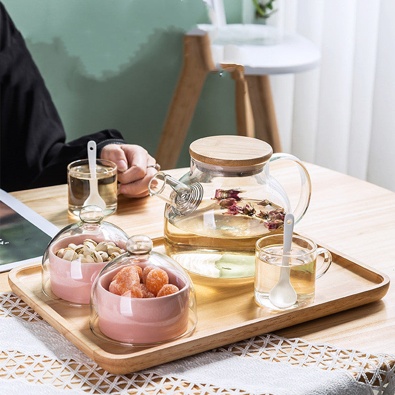 Glass dessert bowl snack cup with lid