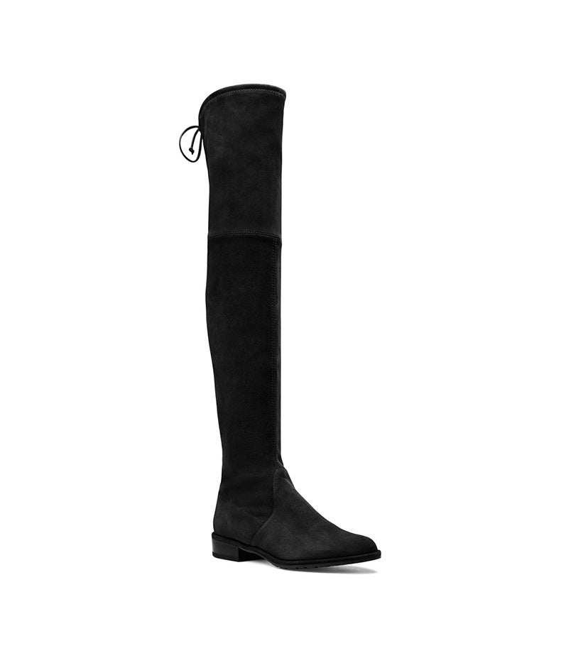 Flat flat elastic boots boots