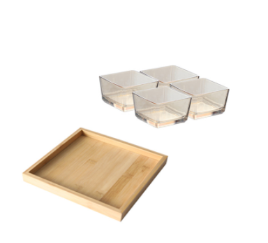 Bamboo And Wood Snack Tray Divided Snack Dried Fruit Tray