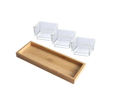 Bamboo And Wood Snack Tray Divided Snack Dried Fruit Tray