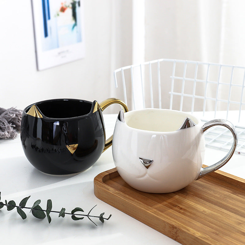 Black and white cat ceramic cup couple water cup