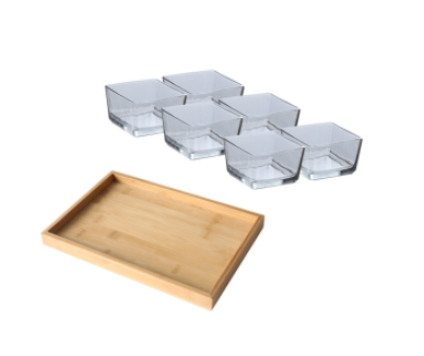 Bamboo And Wood Snack Tray Divided Snack Dried Fruit Tray