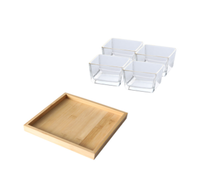 Bamboo And Wood Snack Tray Divided Snack Dried Fruit Tray