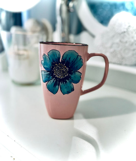 Double Sided Hand Painted Ceramic Mug