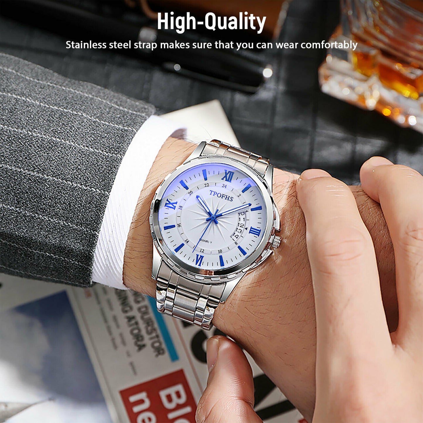 Stainless Steel Watch For MEN Classic Analog Wristwatch Fashion Classic Men Gift