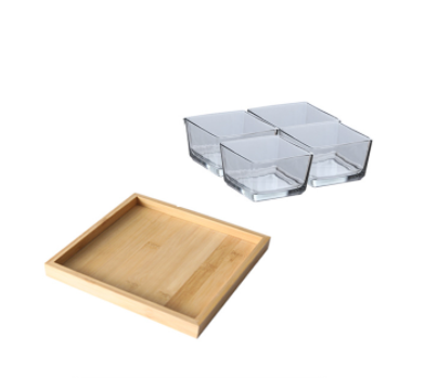 Bamboo And Wood Snack Tray Divided Snack Dried Fruit Tray