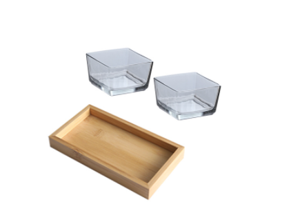 Bamboo And Wood Snack Tray Divided Snack Dried Fruit Tray