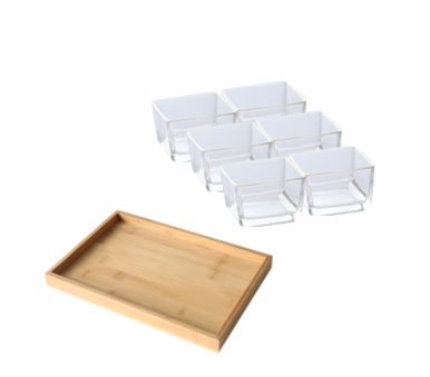 Bamboo And Wood Snack Tray Divided Snack Dried Fruit Tray