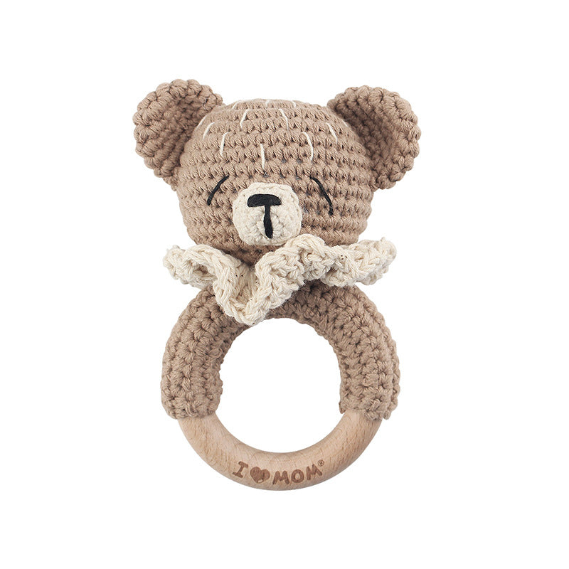 Baby Rattle Hand Woven Cartoon Animal Bracelet Newborn Soothing Doll