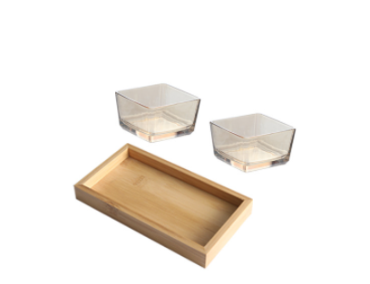 Bamboo And Wood Snack Tray Divided Snack Dried Fruit Tray